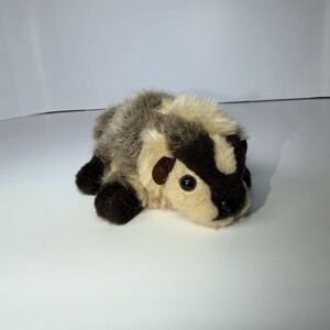 Vintage Folkmanis Mini Badger Plush Finger Puppet Retired Realistic HTF